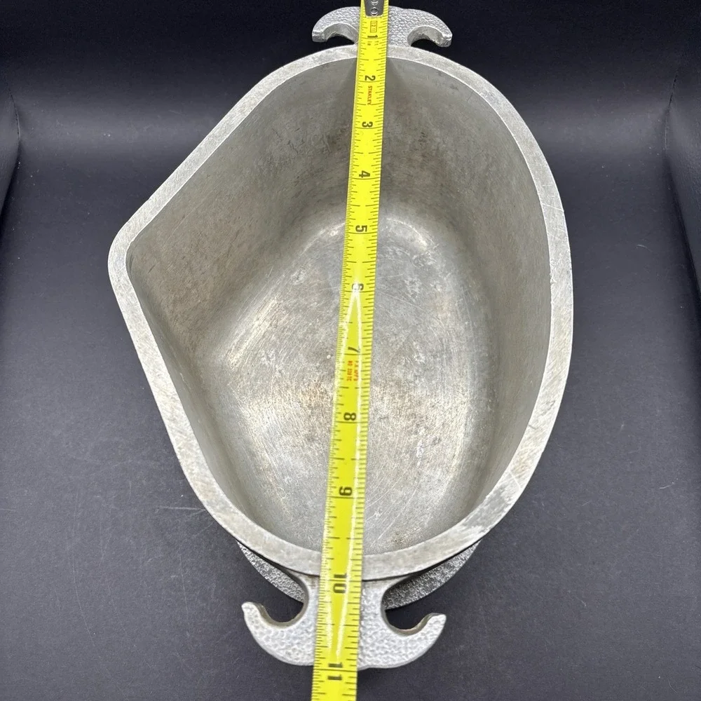 Vintage Pewter-Look Metalware Lot - Guardian Service Pot & Duratale Platter